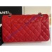 Chanel Small Classic Flap Bag in Red Caviar Leather with silver hardware