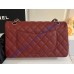 Chanel Small Classic Flap Bag in Wine Red Caviar Leather with silver hardware