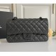 Chanel Small Classic Flap Bag in Black Caviar Leather with black hardware C1112CB-black