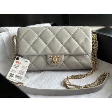 Chanel 2021 SS Flap bag C2563-light-gray