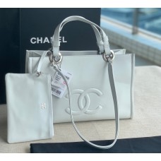 Chanel Cocomark Small Shopping Tote Bag C3129B-white