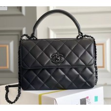 Chanel Flap Bag with Top Handle C92236C-black