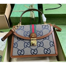 Gucci Ophidia GG Small Top Handle Bag GU651055C-blue-brown