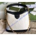 Gucci Small Debossed GG Leather Shoulder Handbag GU675788-white-black