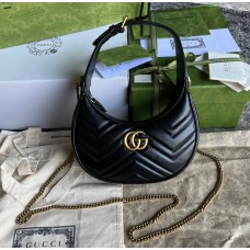Gucci GG Marmont Half-Moon-Shaped Mini Bag GU699514-black