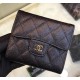 Chanel Quilted Tri-Fold Wallet in Caviar Leather CW82288-AB-black
