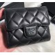 Chanel Quilted Tri-Fold Wallet in Lambskin CW82288-B-black