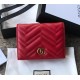 Gucci GG Marmont Card Case Wallet GU-W466492-red