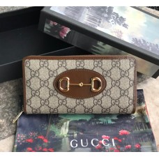 Gucci Horsebit 1955 Zip Around Wallet GU-W621889C-brown