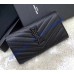 Saint Laurent Cassandre Matelasse Large Flap Wallet in Grain De Poudre Embossed Leather YW372264-C