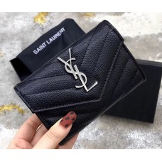 Saint Laurent Cassandre Matelasse Small Envelope Wallet In Lambskin YW414404-B