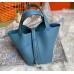 Hermes Picotin Lock 18 Palladium Hardware H2218W-bleu-jean