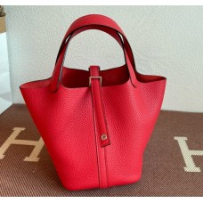 Hermes Picotin Lock 18 Palladium Hardware H2218W-rouge-casaque