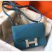 Hermes Lindy Constance 24cm H4423W-Bleu-Jean