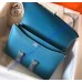 Hermes Lindy Constance 24cm H4423W-Bleu-Jean