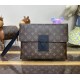 Louis Vuitton Monogram Eclipse Pochette S-Lock M82598-brown