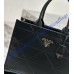 Prada Medium Leather Prada Symbole bag with topstitching PD1BA378-black