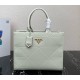 Prada Medium Leather Prada Symbole bag with topstitching PD1BA378-white