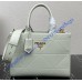 Prada Small Leather Prada Symbole bag with topstitching PD1BA379-white