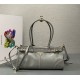 Prada Medium leather handbag with long handles PD1BA426-LS-gray