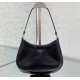 Prada Cleo brushed leather shoulder bag PD1BC499-black