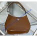 Prada Cleo brushed leather shoulder bag PD1BC499-caramel