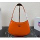 Prada Cleo brushed leather shoulder bag PD1BC499-orange
