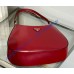 Prada Cleo brushed leather shoulder bag PD1BC499-red
