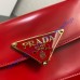 Prada Brushed leather shoulder bag PD1BD345-red