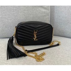 Saint Laurent Mini Lou In Quilted Leather YSL585040A-black