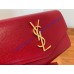 Saint Laurent UPTOWN chain wallet in grain de poudre embossed leather YSL607788-red