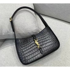 Saint Laurent LE 5 À 7 in crocodile embossed leather YSL657228-k-black