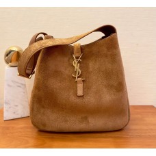 Saint Laurent Le 5 À 7 Supple Small In Suede YSL713938CM-camel
