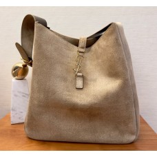 Saint Laurent Le 5 À 7 Supple Large In Suede YSL753837CM-light-green