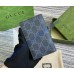 Gucci leather interior GG long card case GUW768249-black-grey