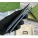 Gucci leather interior GG long card case GUW768249-black-grey