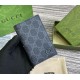 Gucci leather interior GG long card case GUW768249-black-grey