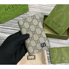 Gucci leather interior GG long card case GUW768249-blue