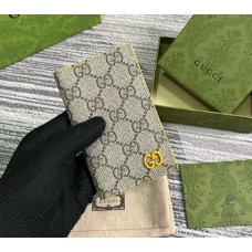 Gucci leather interior GG long card case GUW768249-yellow