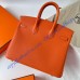 Hermes Birkin 35cm Togo Leather Palladium Hardware H8835W-orange