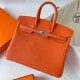 Hermes Birkin 35cm Togo Leather Palladium Hardware H8835W-orange