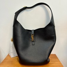 Saint Laurent le 5 à 7 hobo in grained leather YSL793088-black