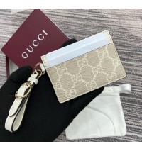 Gucci GG Emblem card case with strap GUW819121-beige