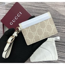 Gucci GG Emblem card case with strap GUW819121-beige