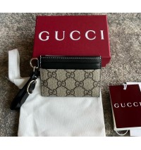 Gucci GG Emblem card case with strap GUW819121-black