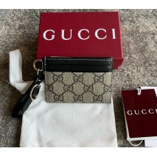 Gucci GG Emblem card case with strap GUW819121-black