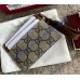 Gucci GG Emblem card case with strap GUW819121-brown