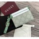 Gucci GG Emblem card case with strap GUW819121-green