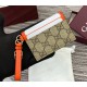 Gucci GG Emblem card case with strap GUW819121-orange