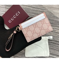 Gucci GG Emblem card case with strap GUW819121-pink
